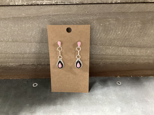 Pink Conch Tear Drop Earrings