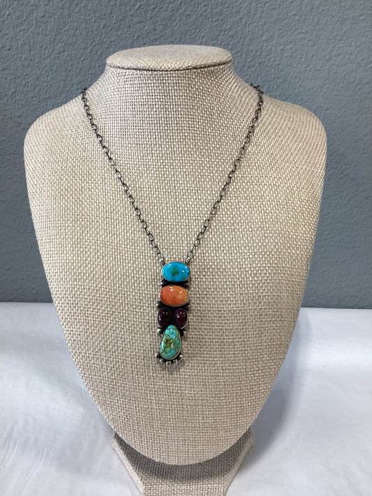 Multi Color Navajo Handmade Pendant