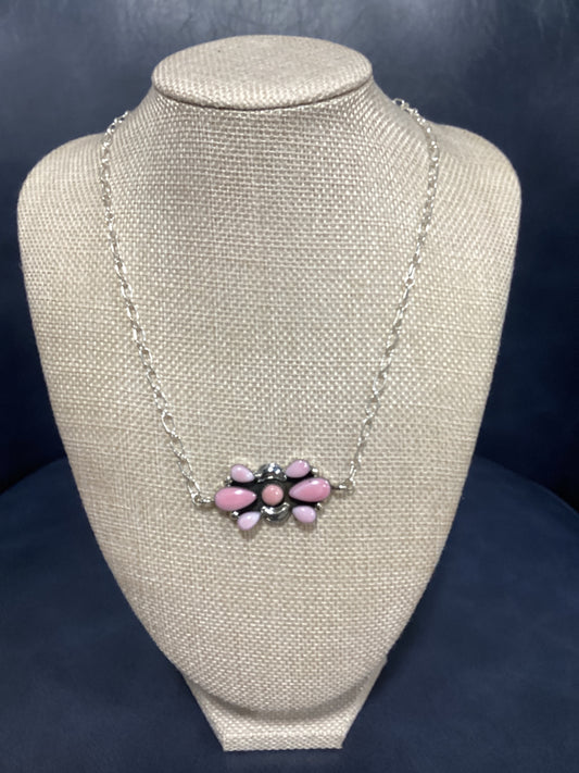Pink Conch Paperclip Chain Necklace