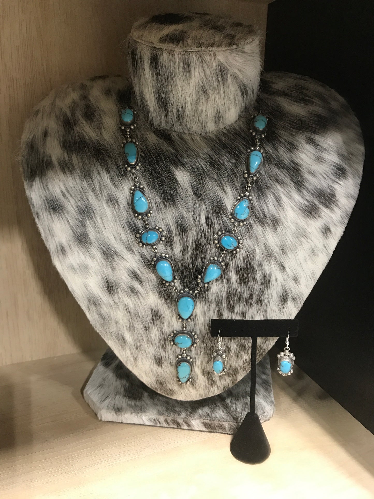 Lariat Necklace and Earrings Set Egyptian TQ