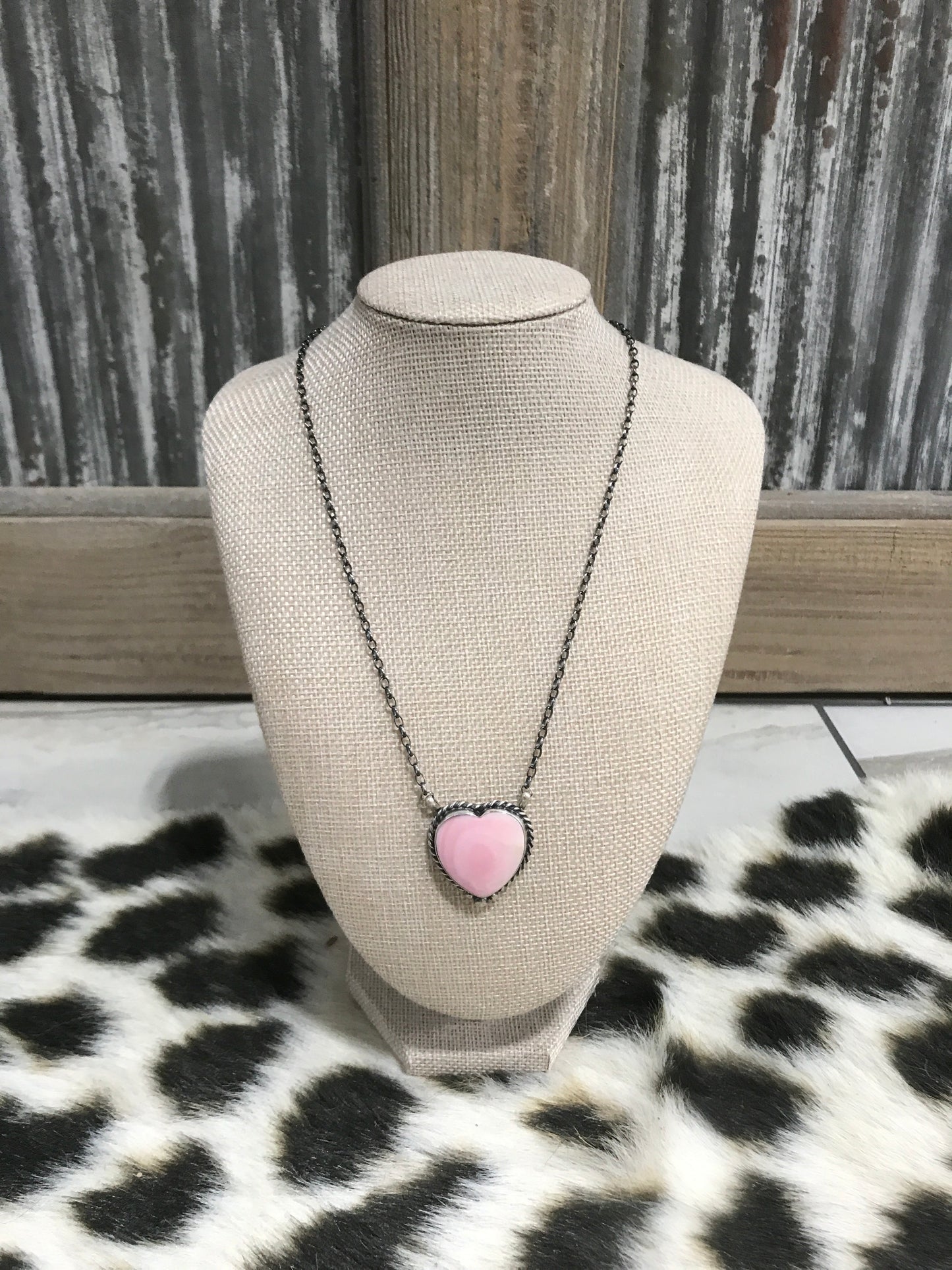 Pink Conch Heart Necklace