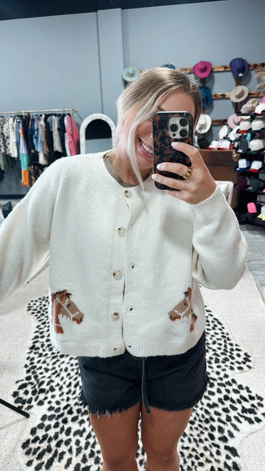 Western Horse Cardigan