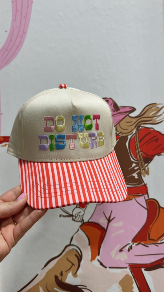 Do Not Disturb - Pink Striped Trucker