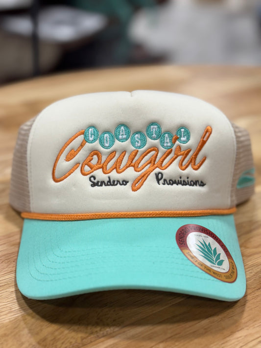 Coastal Cowgirl Hat - Cream/Teal