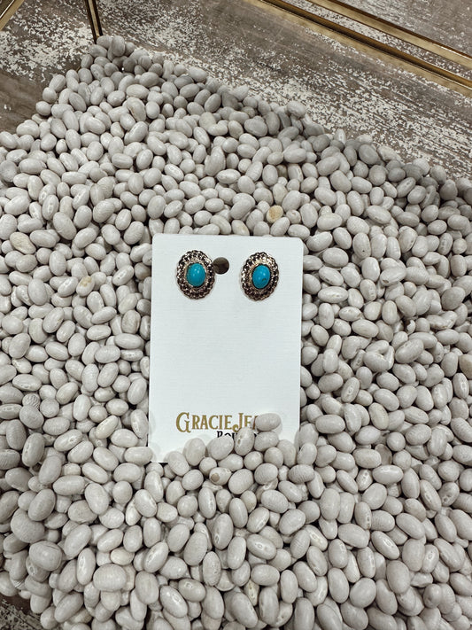 Faux Gold & Turquoise Concho Studs