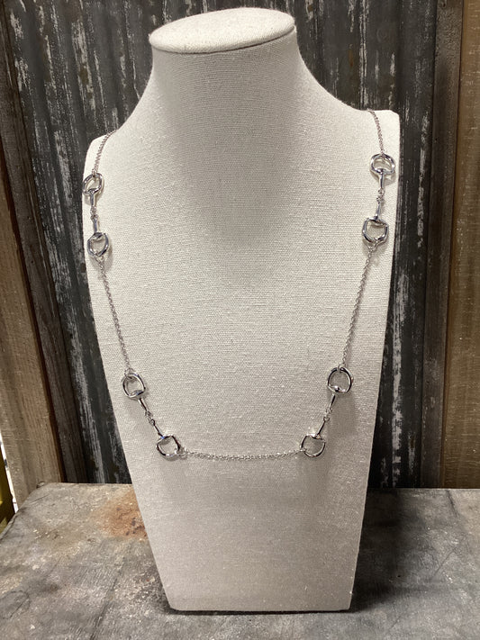Horse Bit Silver Necklace -17 in