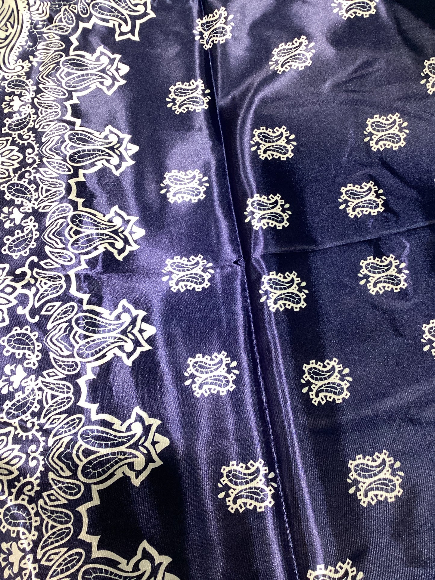 Blue Bandana Print Scarf
