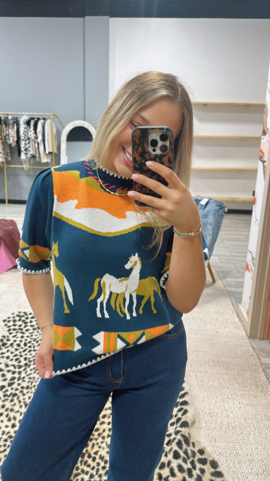 Wild West Sweater - Blue