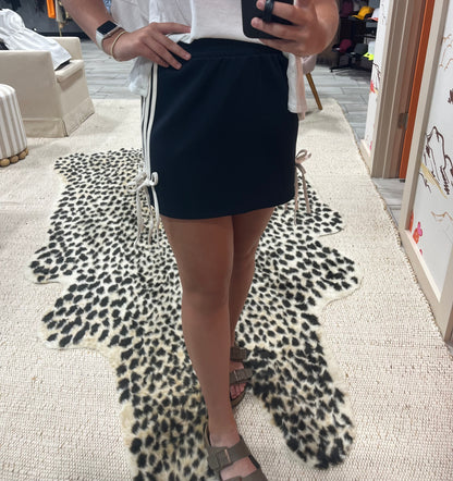 Navy & White Track Mini Skirt