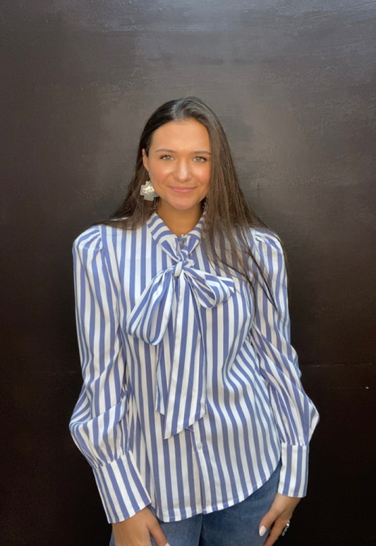 Let’s Get Western Denim Stripe Button Down