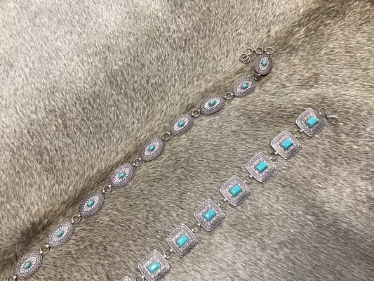 Conch Belt Small w/Blue Turquoise