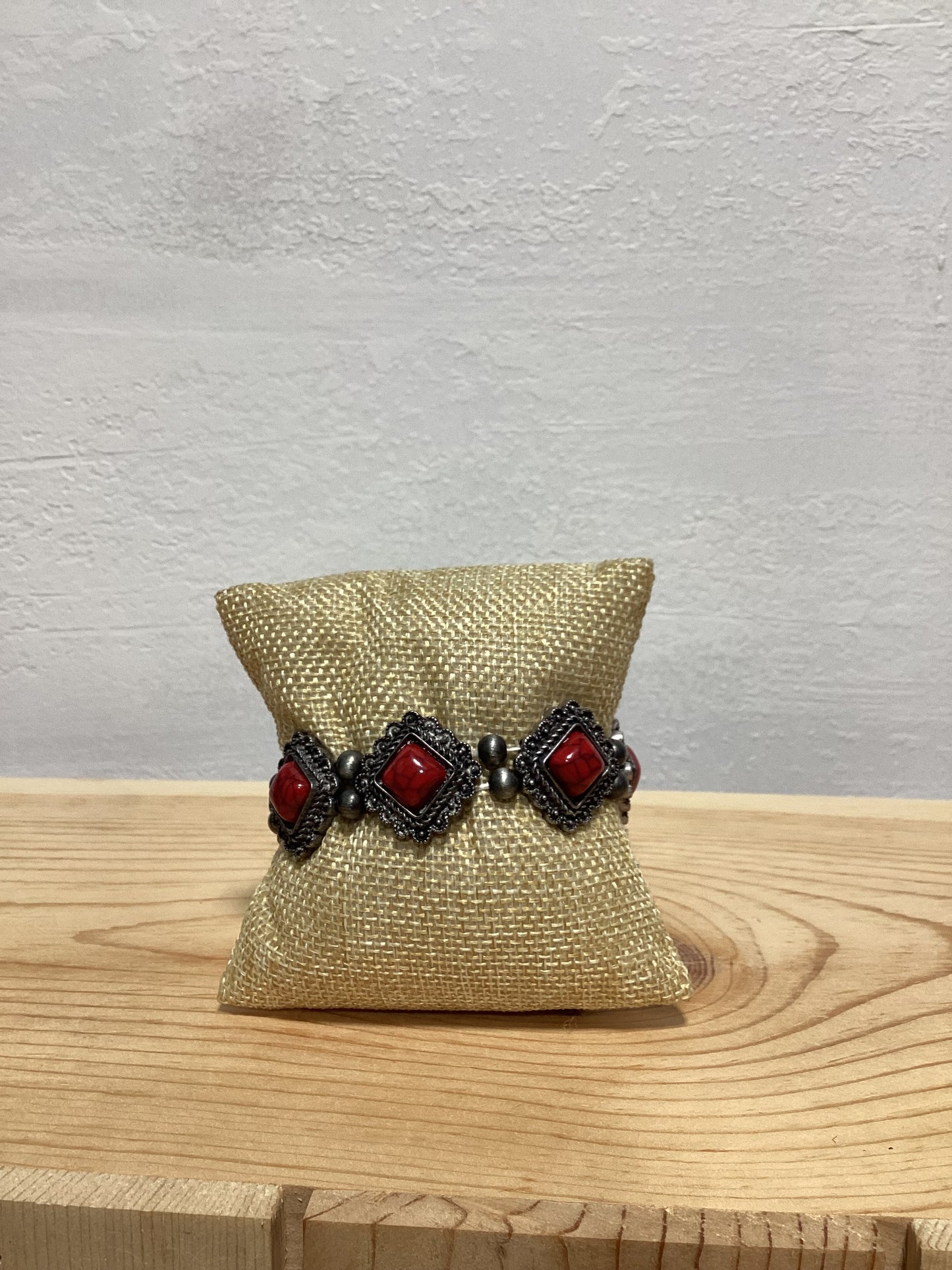 Faux stretchy red bracelet