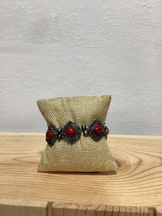 Faux stretchy red bracelet