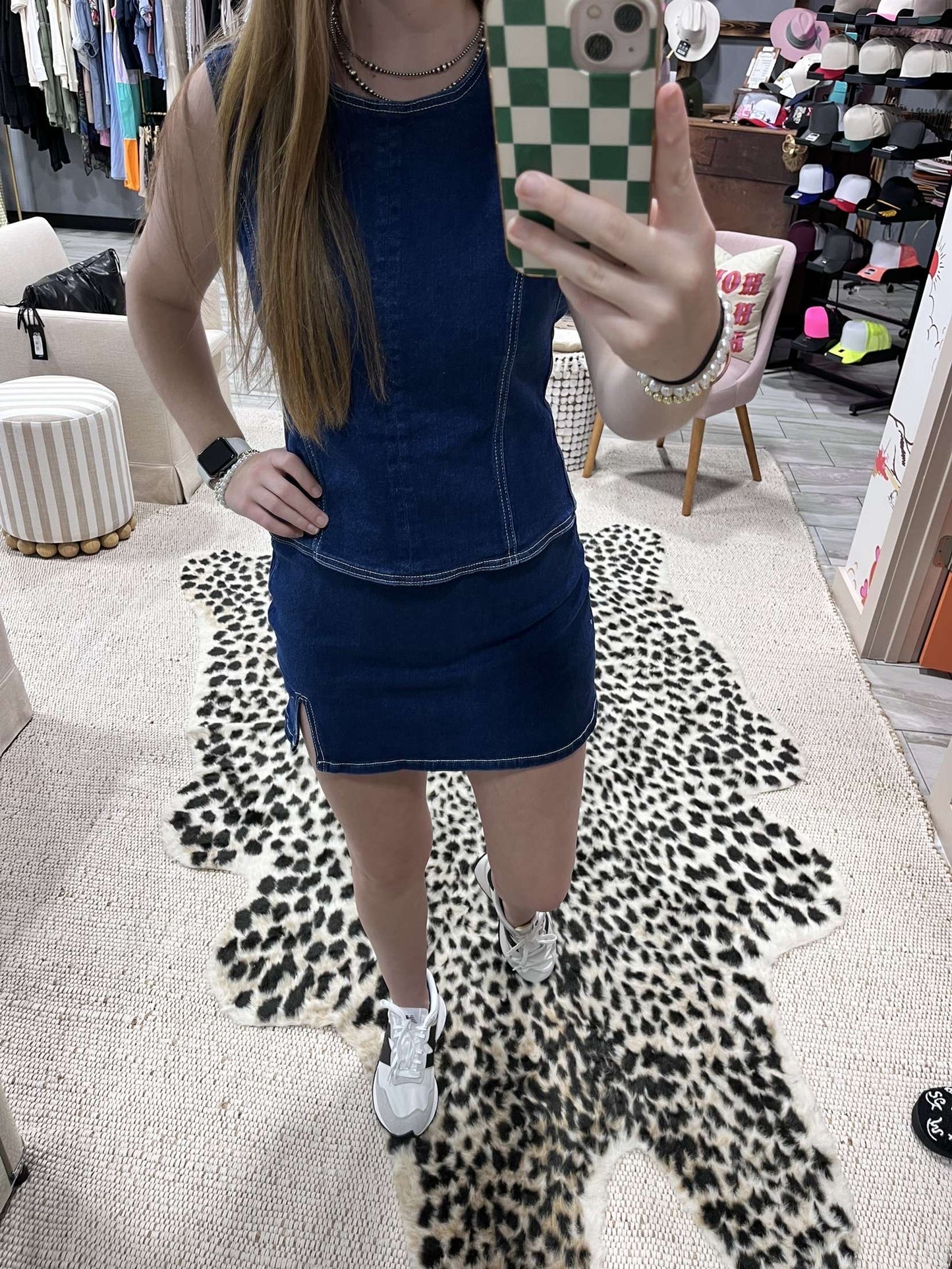 Denim Open Back Set