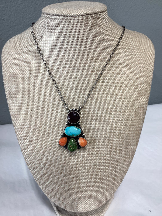 Multicolor Cluster /Sterling  Chain