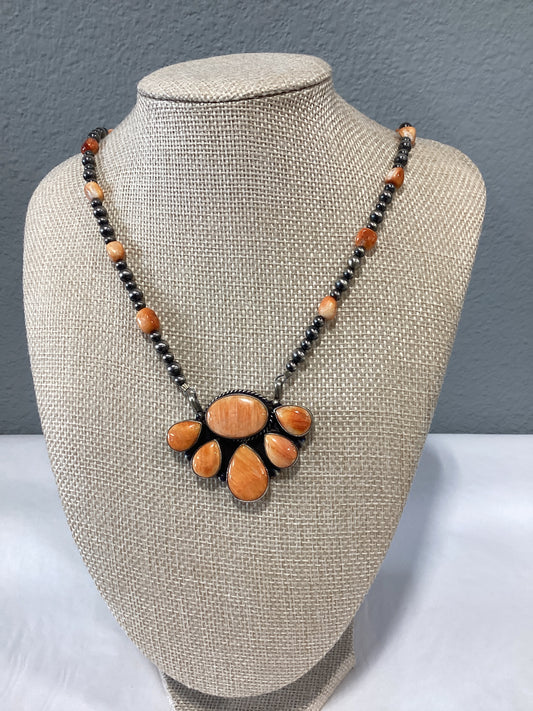 Orange Spiney Cluster / Pearl and Spiney Chain