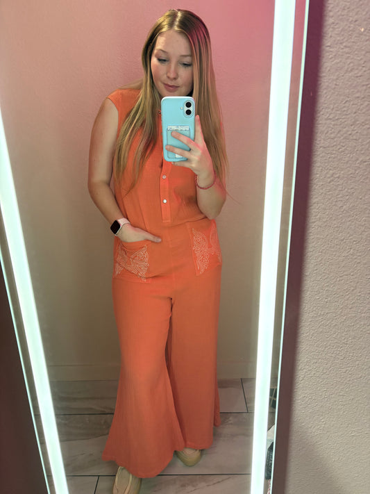 Coral Gauze Jumper