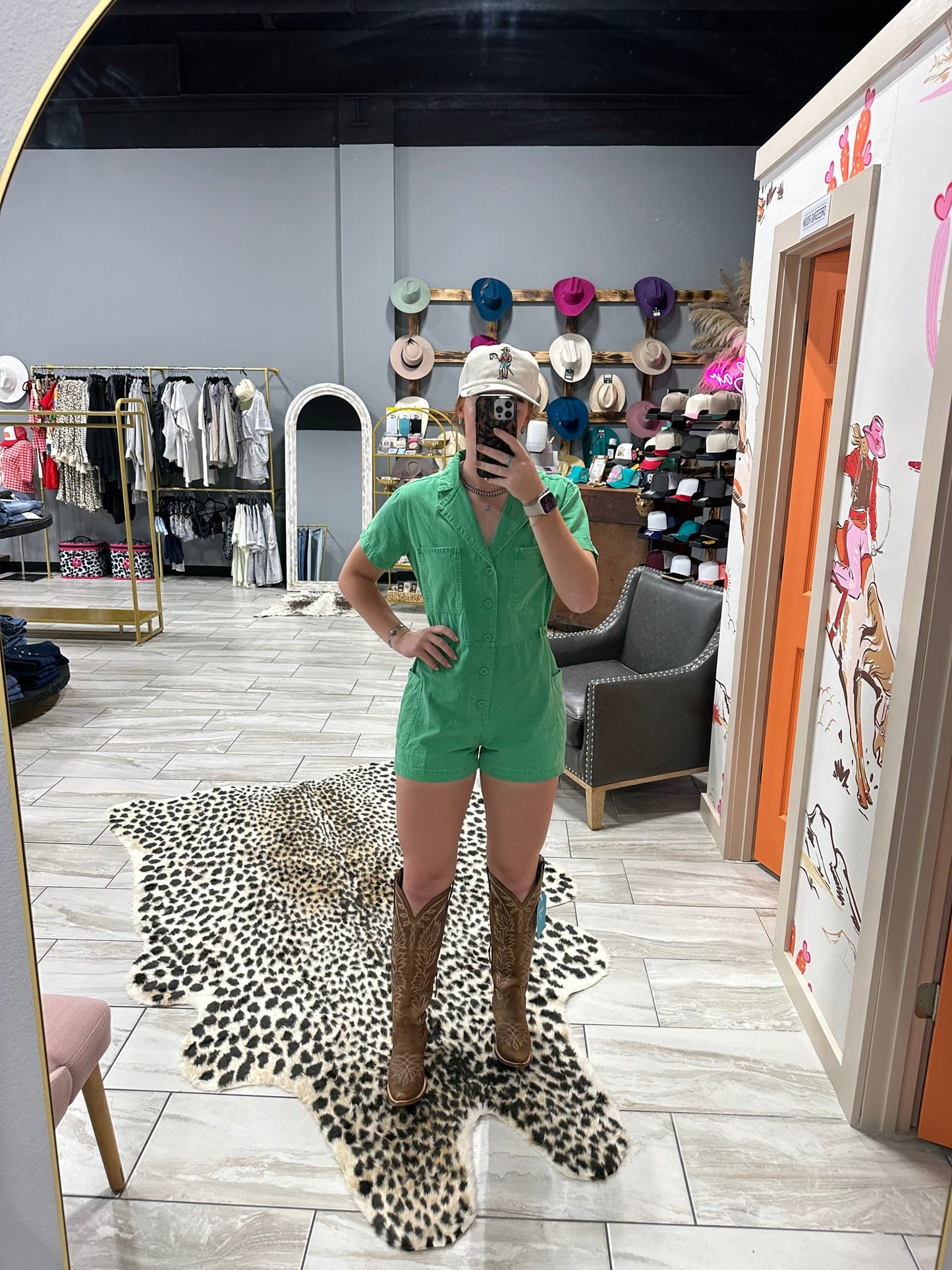 Button Up Romper - Green