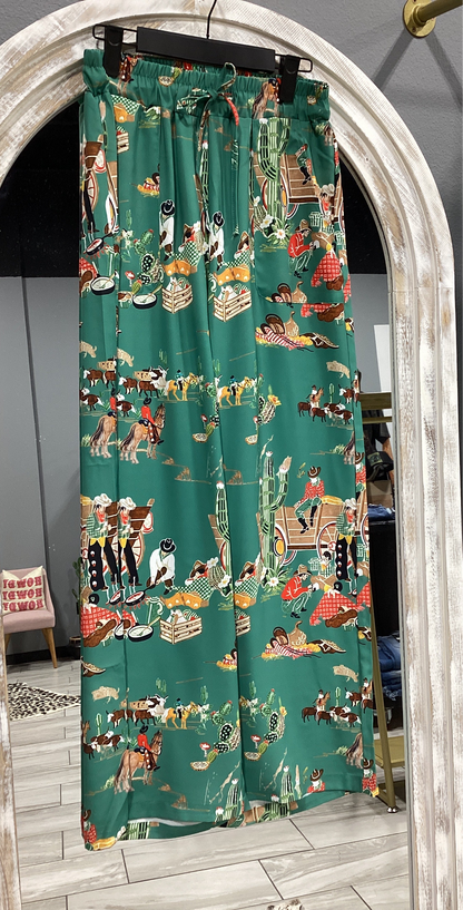 Turquoise Wagon Pant