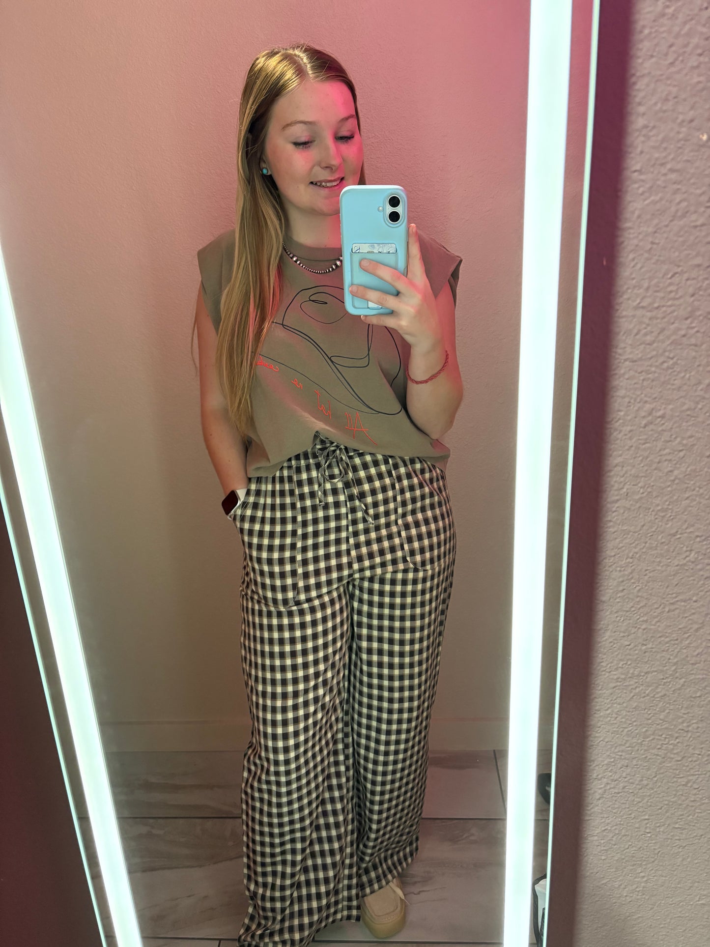 Black Gingham Pants