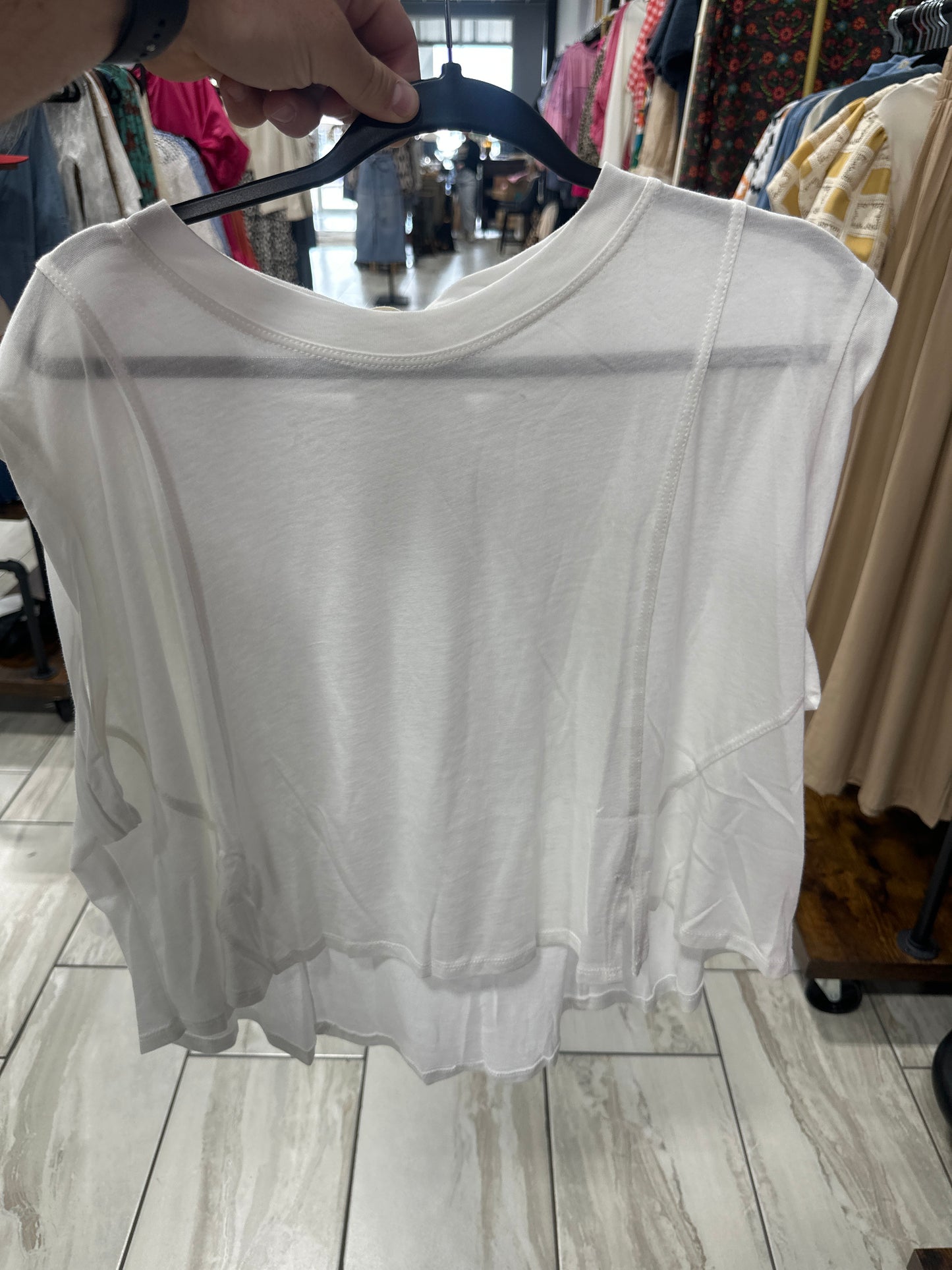 By Together White Flowy Tank Top