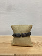 Faux black bead stretchy bracelet