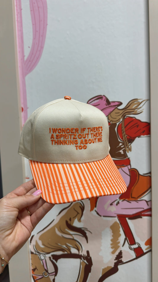 Spritz Hat Orange Striped Trucker