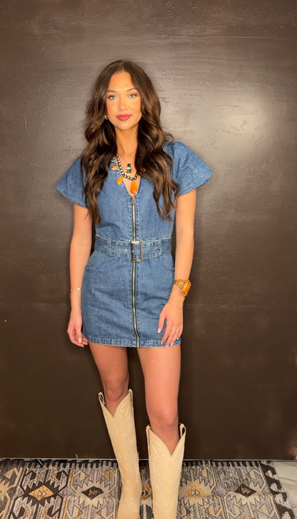 The Denim Belted Dress