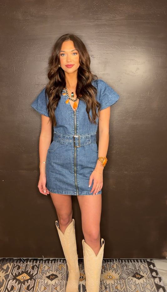 The Denim Belted Dress
