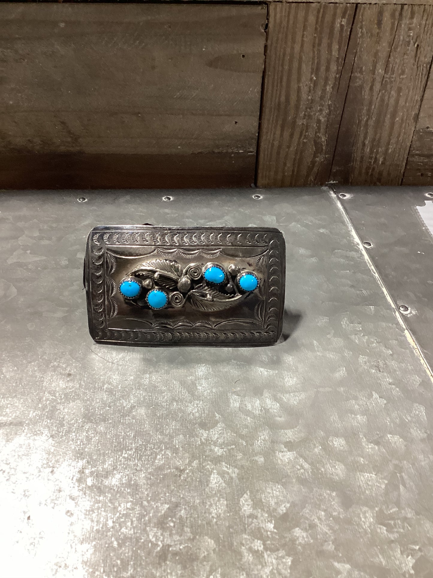 Sterling Silver Buckle w/4 TQ Stones