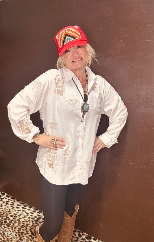 Be A Legend Button Down