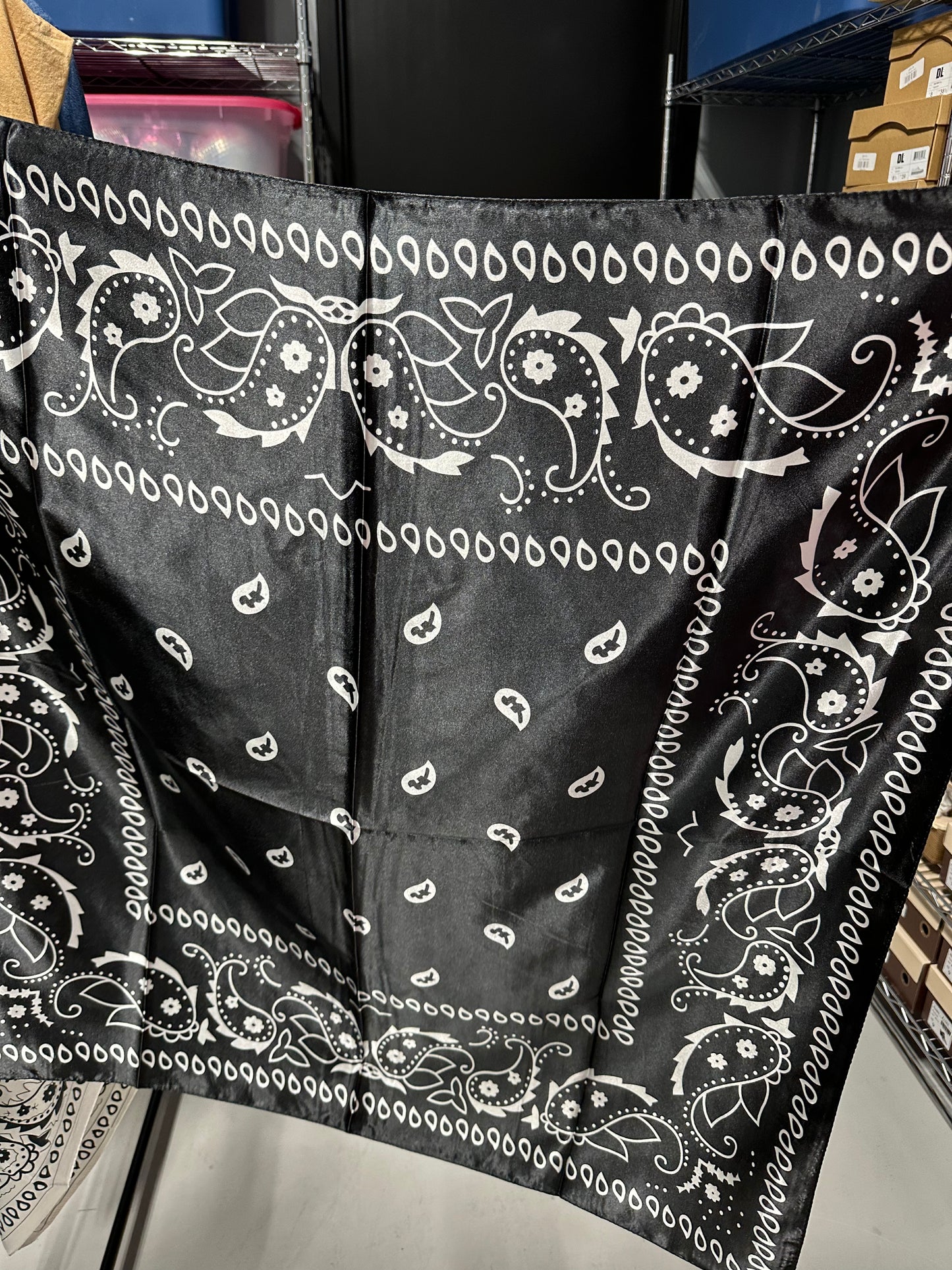 Black Silk Bandana Scarf