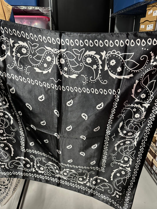 Black Silk Bandana Scarf