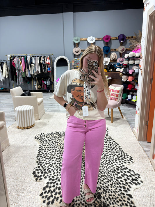 Barbie Pink Wide Leg Jeans