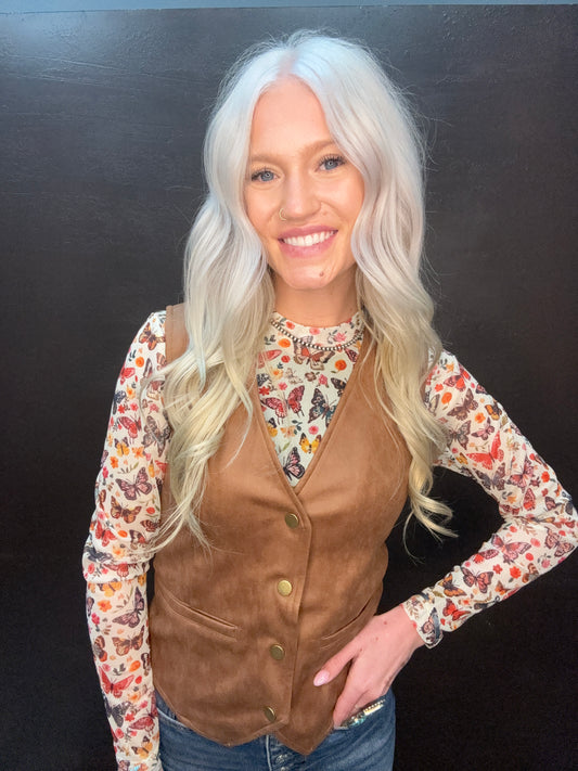 Desert Suede Button-Up Vest