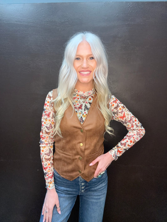Desert Suede Button-Up Vest