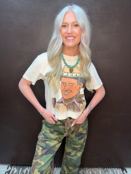 Camo Barrel Cropped Pants