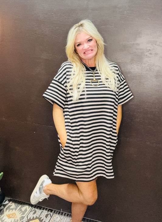 The Sassy Striped Oversized Dress