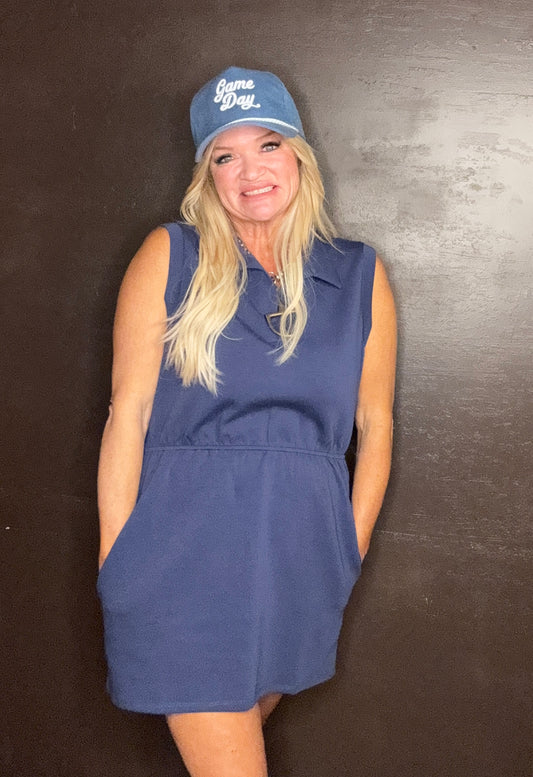 Deep Blue Scuba Mini Dress