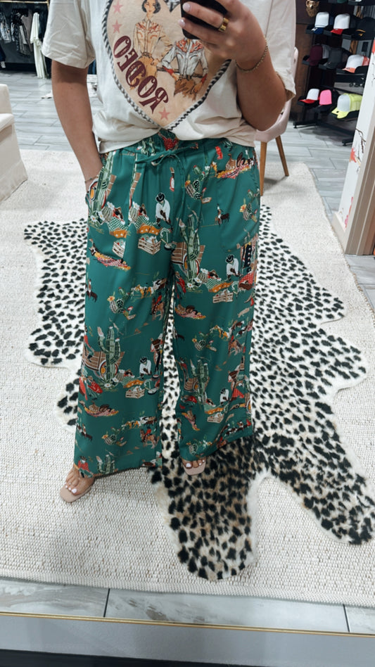 Turquoise Wagon Pant