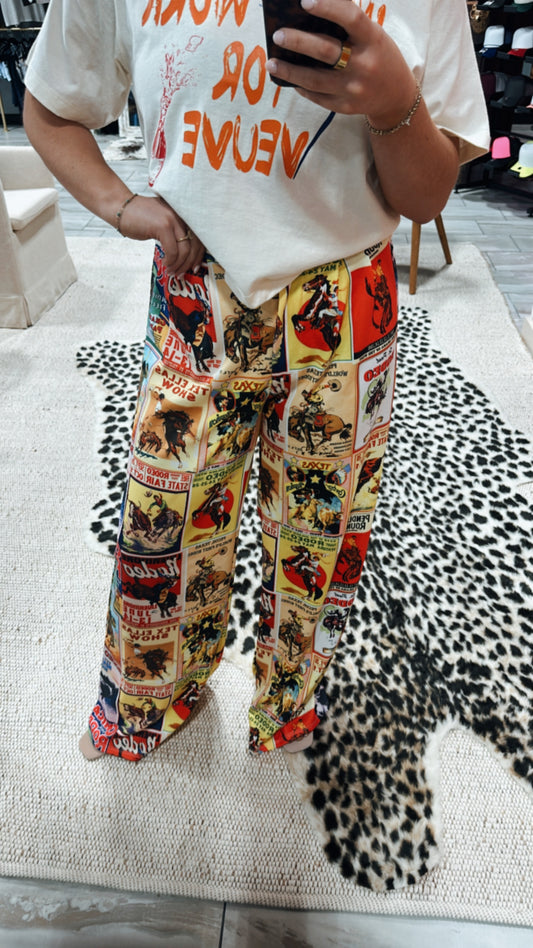 Norma Cowboy Slack Pants - Multi Colored