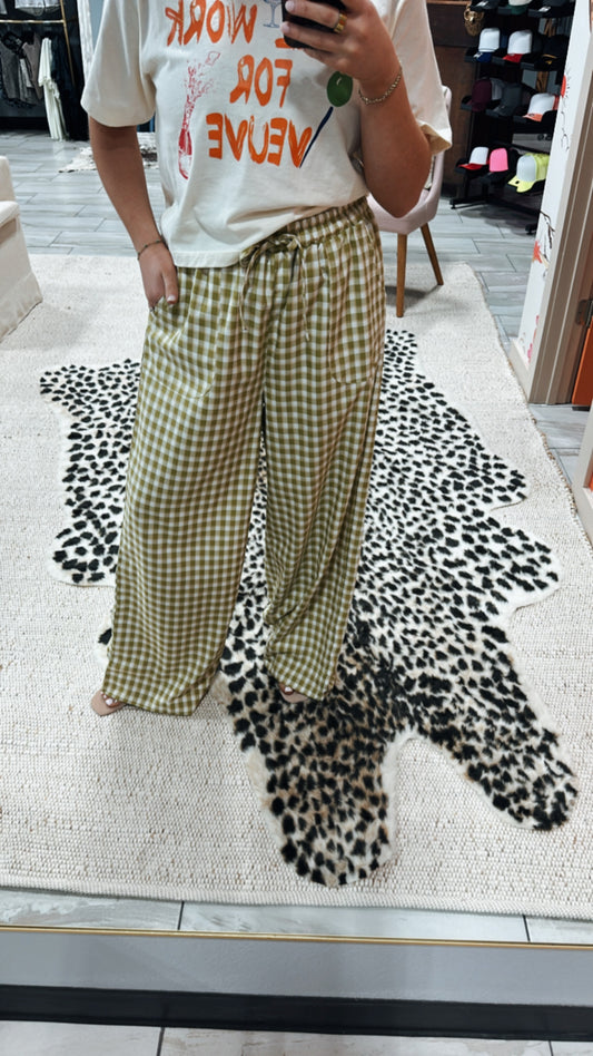 Green Checkered Pants