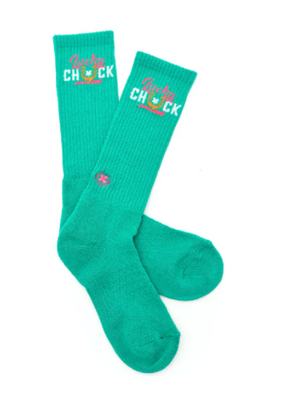 Lucky Chuck Logo Teal Performance Socks