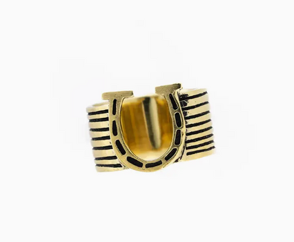 Horseshoe Brass Bandana Slide Ring