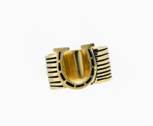 Horseshoe Brass Bandana Slide Ring