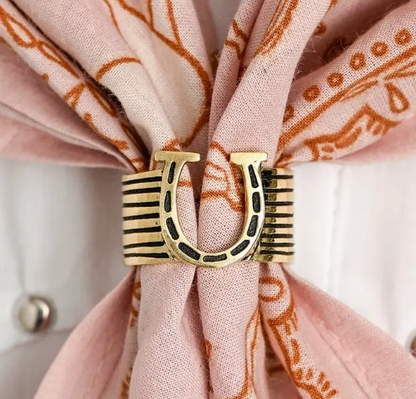 Horseshoe Brass Bandana Slide Ring