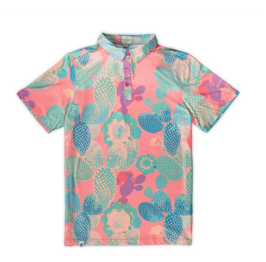 High Noon Performance Polo - Nopal Cosmico