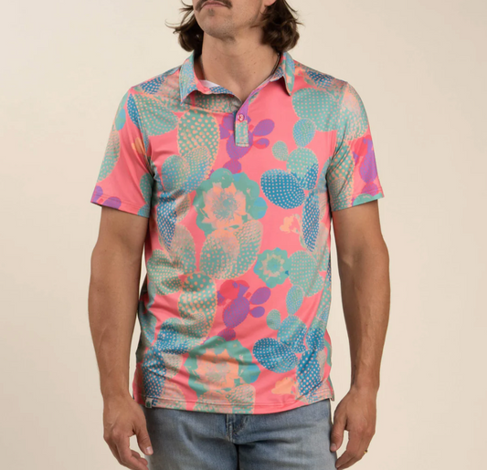 High Noon Performance Polo - Nopal Cosmico