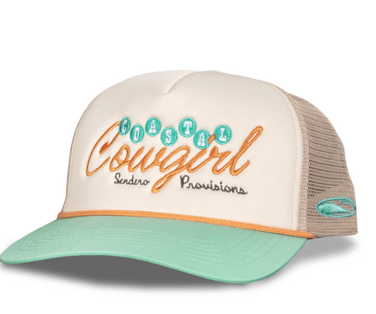 Coastal Cowgirl Hat - Cream/Teal