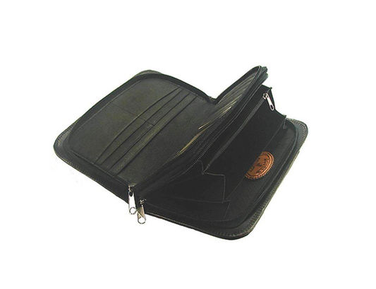 Natural Leather Daisy Tooled Clutch